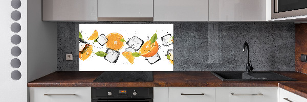 Panneau crédence cuisine Oranges avec glace