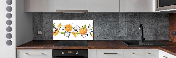Panneau crédence cuisine Oranges avec glace