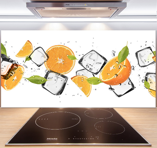 Panneau crédence cuisine Oranges avec glace