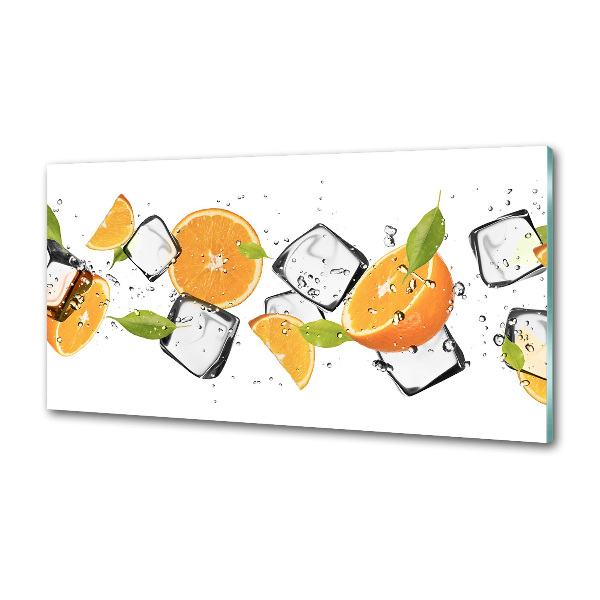 Panneau crédence cuisine Oranges avec glace