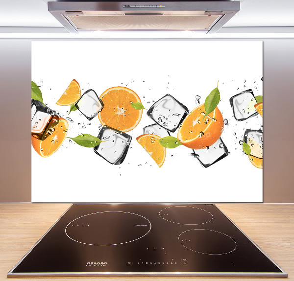Panneau crédence cuisine Oranges avec glace