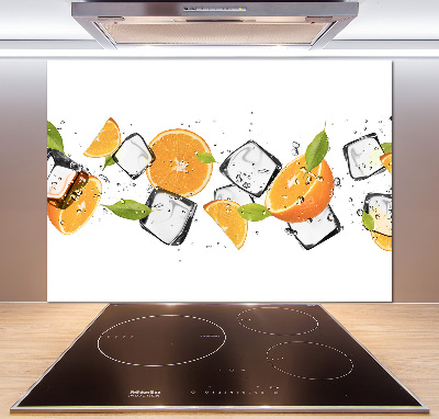 Panneau crédence cuisine Oranges avec glace
