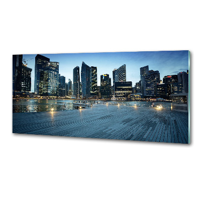 Crédence cuisine en verre trempé Singapour de nuit