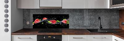 Crédence en verre avec motif Fraises et eau