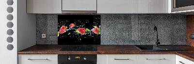 Crédence en verre avec motif Fraises et eau
