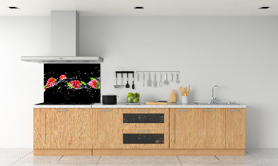 Crédence en verre avec motif Fraises et eau
