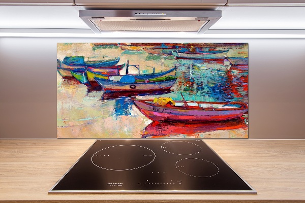 Verre pour crédence Bateaux colorés