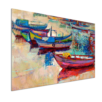 Verre pour crédence Bateaux colorés