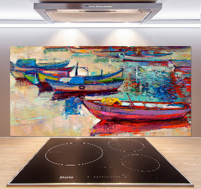 Verre pour crédence Bateaux colorés