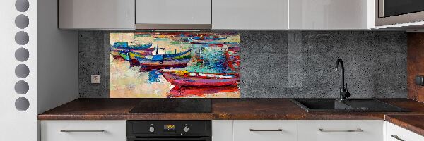 Verre pour crédence Bateaux colorés