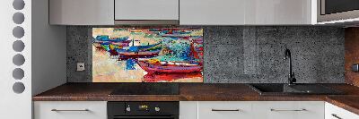 Verre pour crédence Bateaux colorés