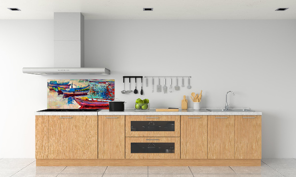 Verre pour crédence Bateaux colorés