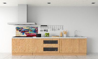 Verre pour crédence Bateaux colorés