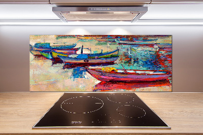 Verre pour crédence Bateaux colorés
