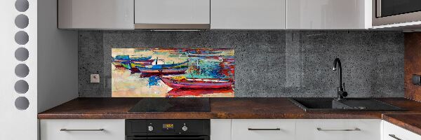 Verre pour crédence Bateaux colorés