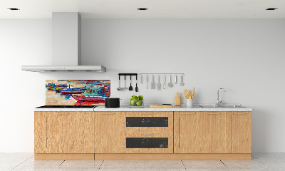 Verre pour crédence Bateaux colorés