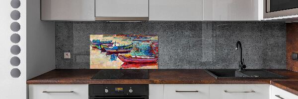 Verre pour crédence Bateaux colorés