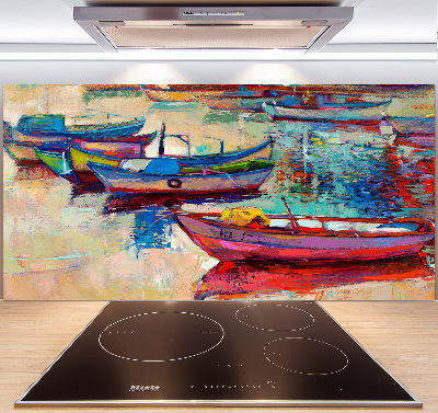 Verre pour crédence Bateaux colorés