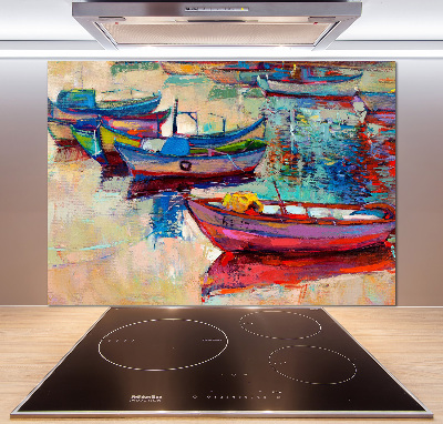 Verre pour crédence Bateaux colorés