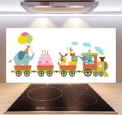 Crédence en verre cuisine Train joyeux