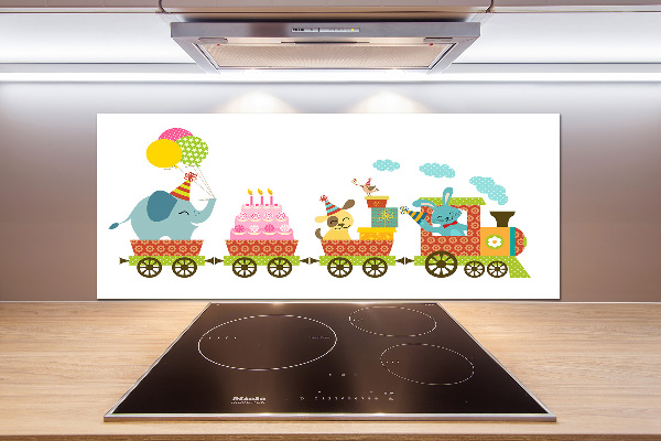 Crédence en verre cuisine Train joyeux