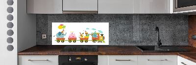 Crédence en verre cuisine Train joyeux