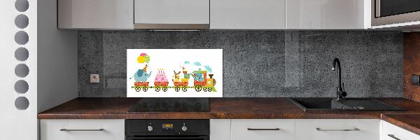 Crédence en verre cuisine Train joyeux