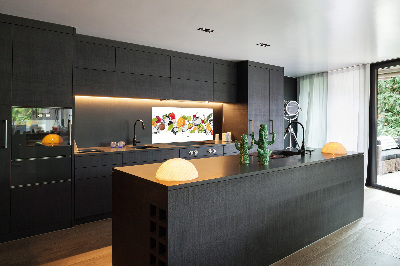 Crédence en verre avec motif Fruits et eau