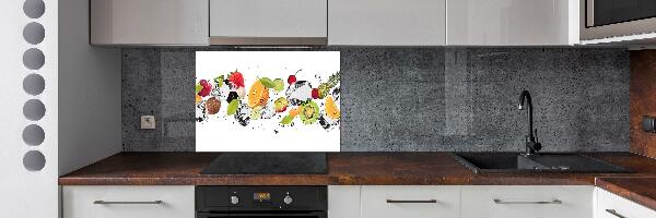 Crédence en verre avec motif Fruits et eau