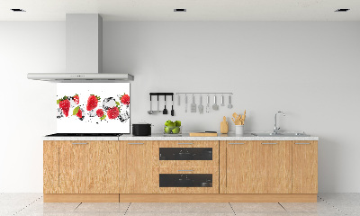 Crédence cuisine en verre trempé Fraises et eau
