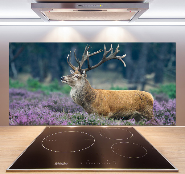 Crédence de cuisine en verre Cerf dans la lavande