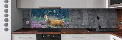 Crédence de cuisine en verre Cerf dans la lavande