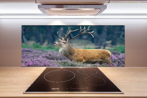 Crédence de cuisine en verre Cerf dans la lavande