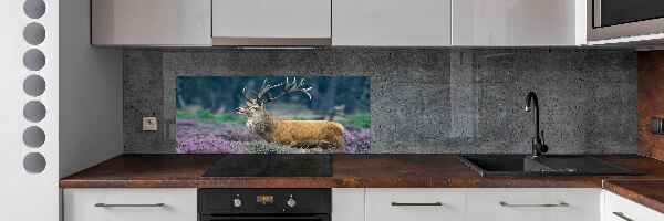 Crédence de cuisine en verre Cerf dans la lavande