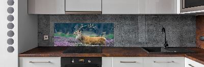 Crédence de cuisine en verre Cerf dans la lavande