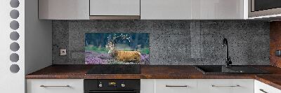 Crédence de cuisine en verre Cerf dans la lavande