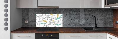 Crédence cuisine en verre Feuilles colorées