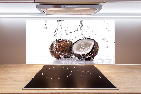 Crédence cuisine en verre trempé Noix de coco et eau