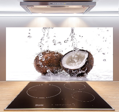 Crédence cuisine en verre trempé Noix de coco et eau