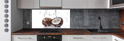 Crédence cuisine en verre trempé Noix de coco et eau