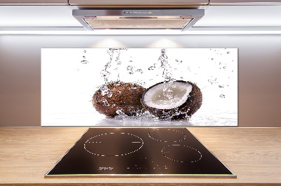 Crédence cuisine en verre trempé Noix de coco et eau
