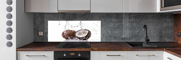 Crédence cuisine en verre trempé Noix de coco et eau