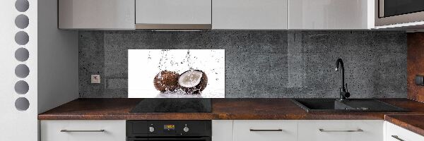 Crédence cuisine en verre trempé Noix de coco et eau
