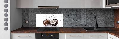 Crédence cuisine en verre trempé Noix de coco et eau
