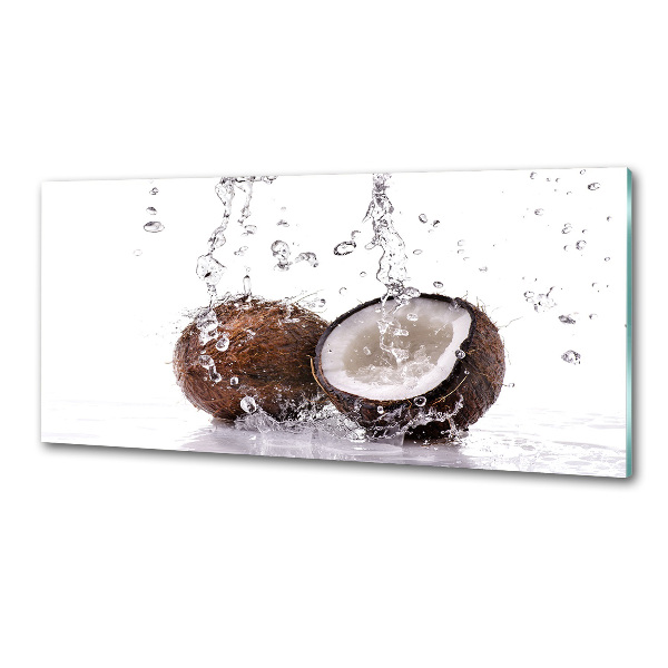 Crédence cuisine en verre trempé Noix de coco et eau