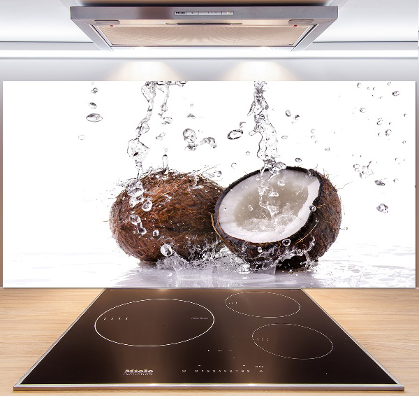 Crédence cuisine en verre trempé Noix de coco et eau