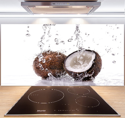 Crédence cuisine en verre trempé Noix de coco et eau