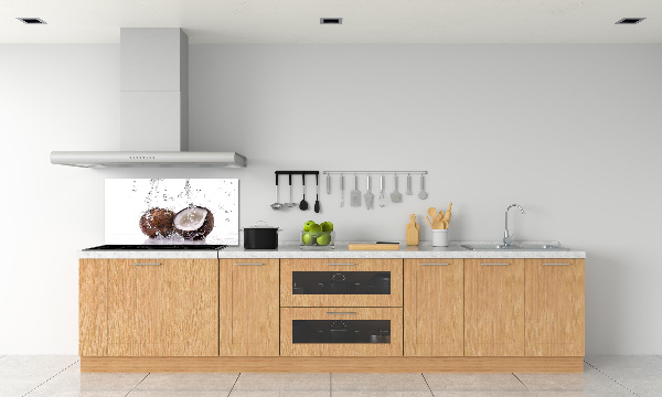 Crédence cuisine en verre trempé Noix de coco et eau