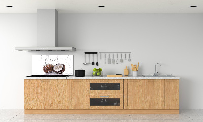 Crédence cuisine en verre trempé Noix de coco et eau