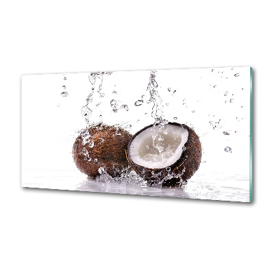 Crédence cuisine en verre trempé Noix de coco et eau